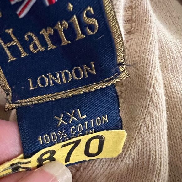 T. Harris London men’s size XXL 100% cotton beige color sweater - Picture 7 of 9